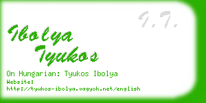 ibolya tyukos business card